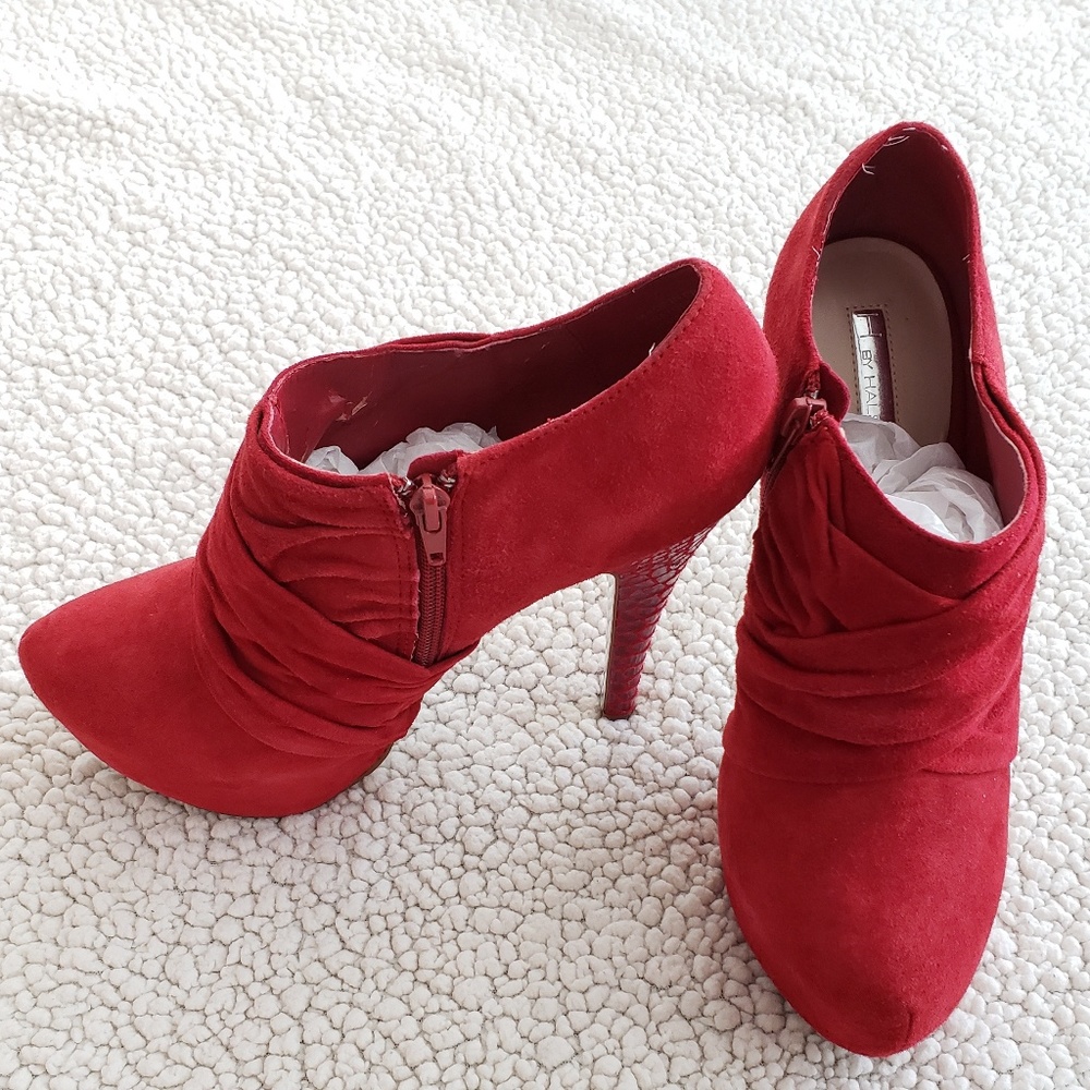 H By Halston | Aida | Ruby Red | Stiletto Booties - image 1